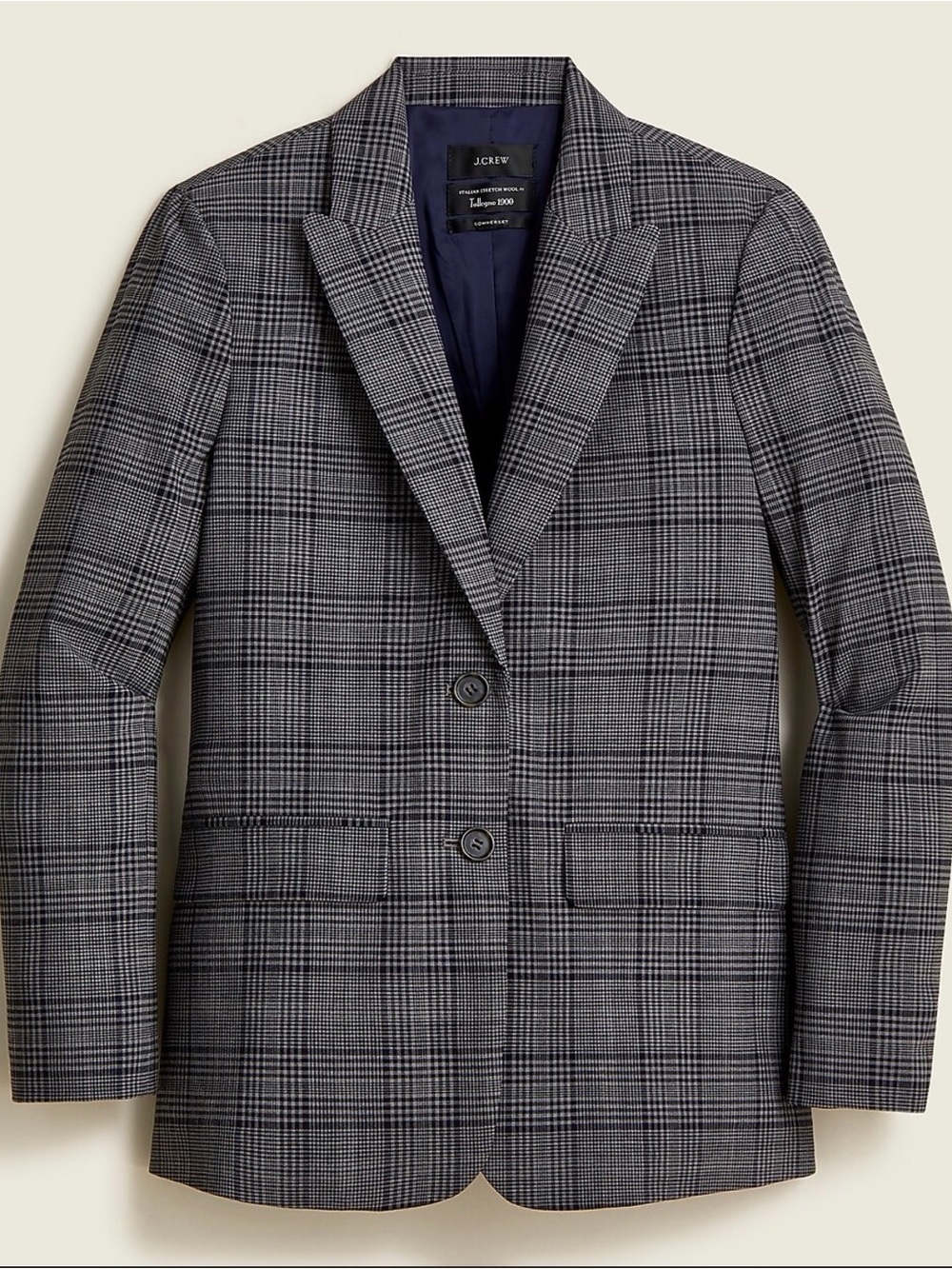 J.Crew Sommerset Blazer in Grey Plaid Italian Wool - 14
